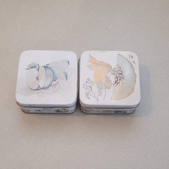 Set of 2 Decorative Tin Boxes - Picture 1 of 8